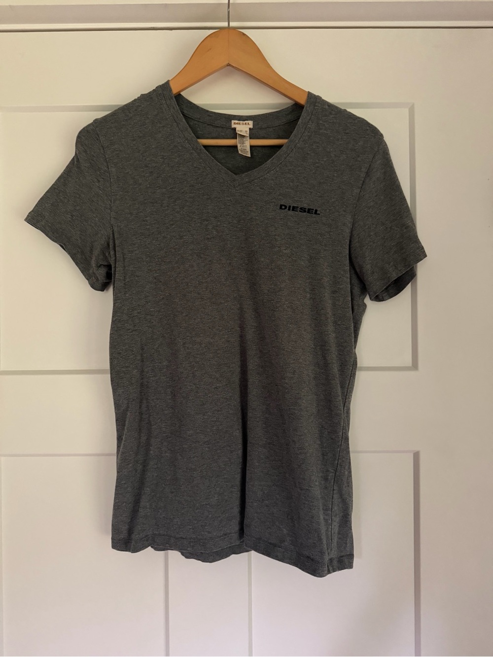 Diesel Women's Charcoal Gray V-Neck Tee